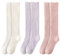 3 Pairs Women's Fluffy Knee High Socks Fuzzy Thigh High Socks Ladies Thick Warm Long Socks Winter Over Knee Socks Extra Long Cosy Bed Socks Leg Warmer Socks Fashion Boot Socks White Pink and Purple