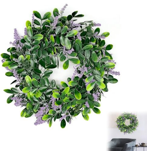 Corona de Eucalipto Artificial, Planta Artificial Colgante, para Boda, Fiesta, jardín, Puerta, Ventana, Pared, Chimenea, decoración (30 cm)