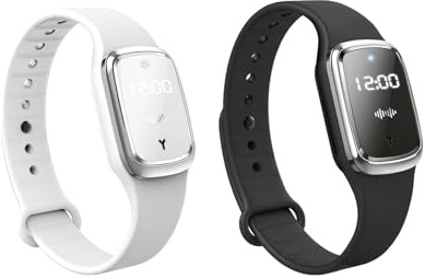 Myggavvisande armband, elektroniskt ultraljud anti-myggarmband armband armband för barn och vuxna (svart + vit)