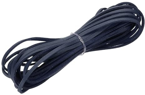 PATIKIL Leather String, 3 mm x 5.5 Yard Flat Faux Suede Leather Cord Thread Velvet String for Jewelry Making Bracelet Necklace DIY Crafts Dream Catcher, Ink Blue