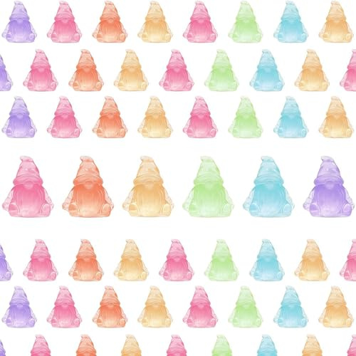120 Pcs Luminous Mini Gnomes Figurines, Tiny Resin Gnomes Bulk Glow in The Dark, DIY Cute Tiny Figures to Hide, Miniature Christmas Figurines for Micro Landscape Fairy Garden Outdoor Decor, 6 Colors
