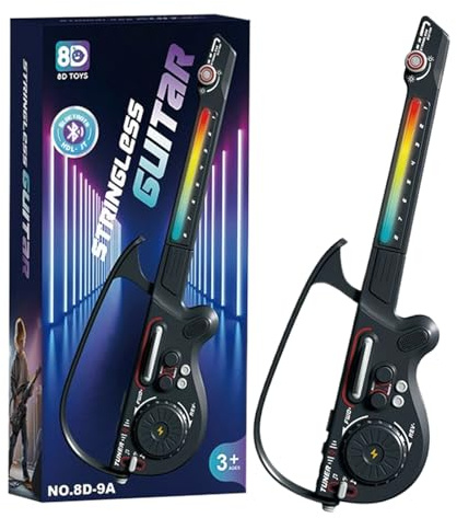 Chitarra elettrica per bambini, Easy Cleanness, senza fili, strumento musicale con illuminazione colorata per adolescenti, ragazze, principianti, utility multipurpose per interni
