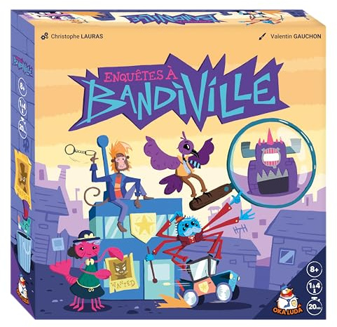 OKA LUDA Undersökningen i Bandiville - Brädspel - Kooperativt spel från 8 år - Spel för barn och familj - Undersökningsspel - 20 minuntes - Från 1 till 4 spelare