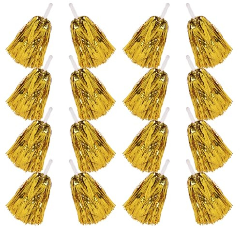 GALPADA Pompons de Cheerleading 24 Pièces avec Poignée, Plastique Métallisé | Sports et Fêtes D'anniversaire, Portables et Faciles à Tenir, pour Danseurs et Garçon et Filles