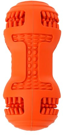 Pssopp Hundtugg Leksak Husdjurs Tandande Tugg Leksak Gummi (Orange) | Hundleksak med godisutdelning, gummileksak med tandkrämsfåra för tandmassage och hög mättnadsfärg för medelstora hundar