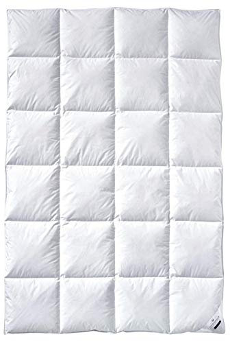 Billerbeck Daunendecke | Colina | 135 x 200 cm | 90% Daunen & 10% Federn | Wärmestufe warm + | Baumwolle | Hausstauballergiker geeignet | waschbar