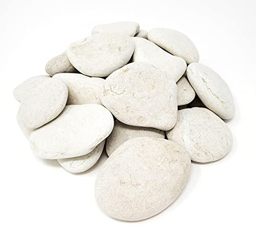 Landscaping Stones (White) - Landscaping Rocks for Garden and Landscape Design - 4 Pounds (About 20 to 22 Rocks)