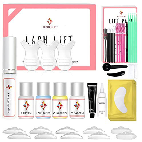 Wimpernlifting Set and Tönungs-Kit, professionelles Augenbrauen-Tönungs 3-in-1-Set, hält 6-8 Wochen, schnelles Anheben und Färben mit allen Werkzeugen für den Heimwerkersalon (Schwarz)