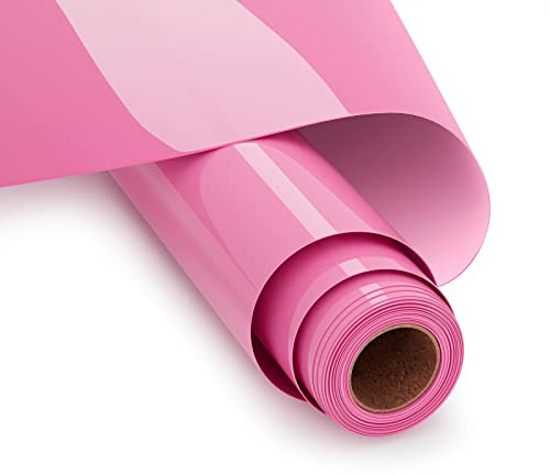 UIOK Plotterfolie Textil 30,5 x 365,7 cm, flexfolie plotter textil, rosa flexfolie strykfolie plotter heat transfer vinyl för gör-det-själv t-shirt, överföringsfolie plotter flexfolie för Cricut (rosa)