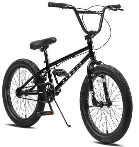 AVASTA 18 Pulgadas niños BMX Freestyle Bike para 5 6 7 8 años niños niñas y Adolescentes Principiantes, Negro