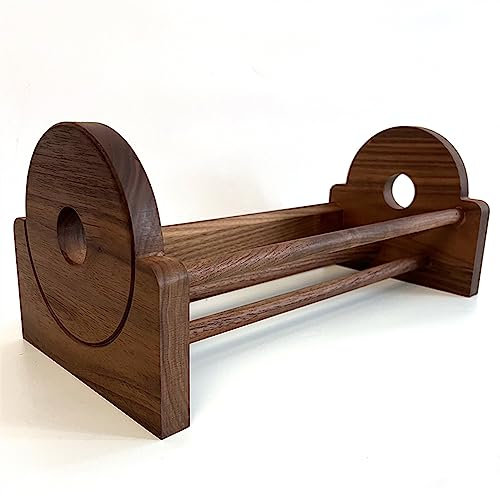 Rekordhållare CD-skivhållare, CD-hylla i trä, förvaring av vinylskivor, CD-skärmstativ for bordsskivor Albumhållare, rymmer upp till 30 album eller CD-skivor Skivställ (Color : Black walnut)