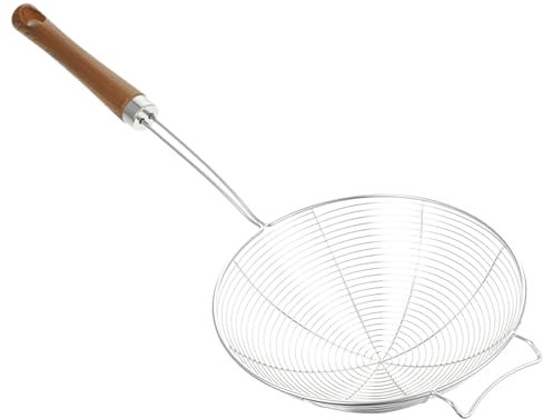 BESTonZON 3stücke Edelstahl Küchensieb Mit Holzgriff Edelstahl Feines Netz Zum Frittieren Abseihen Von Nudeln Gemüse Und Mehr Hitzebeständig Und Langlebig Einfach Zu Reinigen
