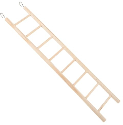 VANZACK Échelle à Oiseaux Jouet pour Cage à Perroquet en Bois Coloré, Escalade Suspendue à 8 Échelons, Accessoire Ludique pour Perruches, Hamsters et Petits Rongeurs, Aire de Jeux D’intérieur