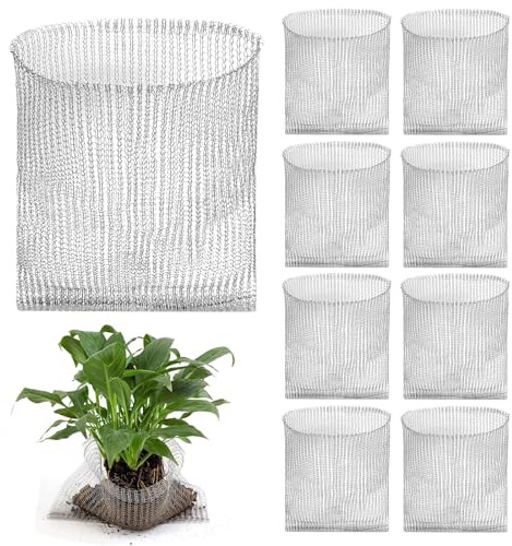 Lot de 8 protections anti-racines, en acier inoxydable, 45 x 40 cm, pour arbres fruitiers, paniers de plantation anti-campagnols, sacs en maille métallique, corbeilles métalliques