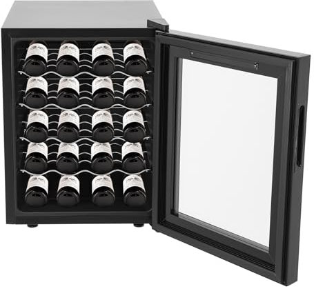 Fermoirper Cave à vin - 48 l - 20 bouteilles - Petite cave à vin avec panneau tactile LED - Anti-UV - Plage de température de refroidissement : 12-18 °C