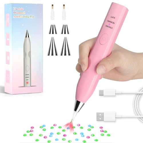 AXFEE Penna Elettrica per Diamond Painting con Vuoto,Senza Fili Penna Elettrica per Diamond Painting, 3 Livelli di Suzione e Ricaricabile, Elektrischer Diamant Painting Stift per Arte Diamantata DIY