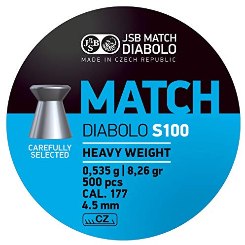 JSB Match Heavy Diabolo Calibre 4.5 mm .177 Air Rifle Competition Ammunition Pack of 500
