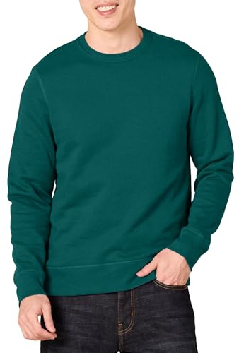 Amazon Essentials Men's Fleecetröja med rund hals (finns i Big & Tall), Skogsgrön, M