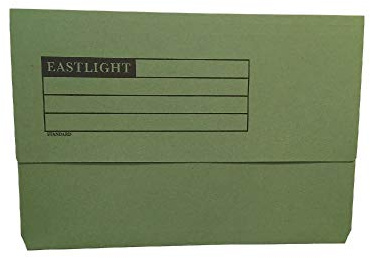 ValueX Document Wallet Lightweight, Half Flap Foolscap, Green, Pack of 50