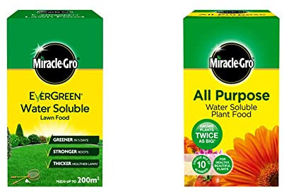 Miracle-Gro Water Soluble Lawn Food, 1 kg & All Purpose Soluble Plant Food, 1 kg