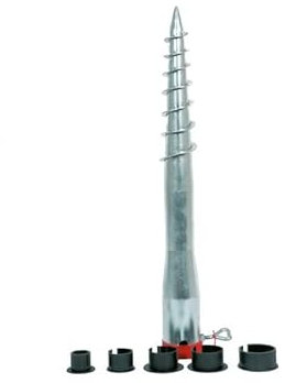 habeig Bodenhülse aus verzinktem Metall für Sonnenschirme bis 65 mm mit 5 Einstellringen