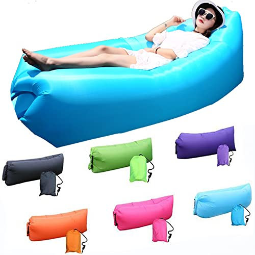 DERJLY Aufblasbares Luftsofa, Luftsofa mit Tragetasche, Tragbares Wasserdichtes Aufblasbare, Air Lounger, für Garten, Seeufer, Strand, Camping und Musikfestivals