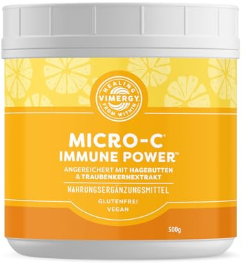 Vimergy Micro-C Immune Power, 278 Servings – Vitamin C 1000mg – Gentle ascorbic Acid – Buffered Vitamin C Powder – Immune & Nerve Support – Benefits Bone & Cartilage – Gluten-Free – Vegan (500g)