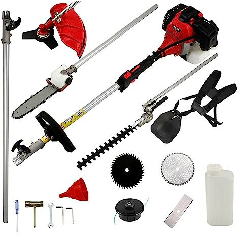 Tagliabordi e molatrice Tosaerba Motore a benzina 1.75KW 52cc Tagliasiepi da giardino 5 in 1 Decespugliatore for motosega a benzina
