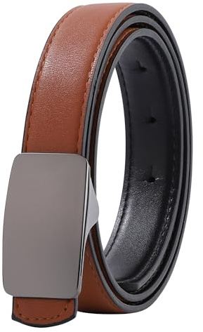 Kajeer Ceinture réversible pour enfants garçons - Ceinture en cuir pour enfants Noir & Marron Garçons Filles Ceinture en PU avec boucle détachable pour pantalons d'uniforme scolaire