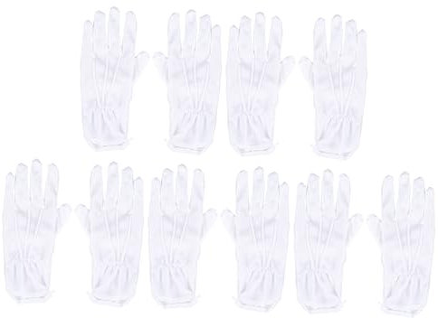 Mikikit 5 Paare Industriehandschuhe baumwollhandschuhe work gloves gartenhandschuhe arbeitshandschuhen Wiederverwendbare Handschuhe warme Arbeitshandschuhe Baumwoll-Handschuhe Weiß