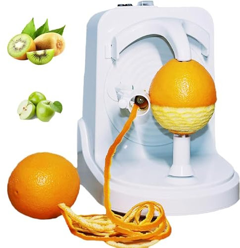 Peladora automática de frutas – Pelador eléctrico ajustable para manzanas, naranjas, kiwis, limones, patatas y mangos – Cuchillo pelador portátil multifuncional
