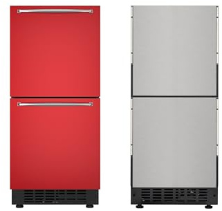 KoolMore 15 in. Panel Ready Built-In Double Drawer Refrigerator, Frost-Free Undercounter Fridge with Digital Temperature Control, Stainless-Steel Drawers, ETL Listed