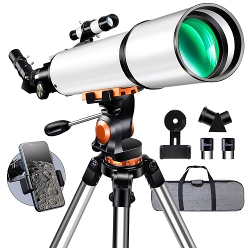 Telescope,Galaeyes 90mm Aperture 600mm FL, Telescope for Adults High Powered,Metal AZ & Stainless Steel Tripod, with Phone Adapter and Bag,Aperture 90mm