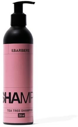 IL BARBIERE Tea Tree Shampoo for Men 250ml SHAMPO - Hair Shampoo for Itchy Scalp Haircare - Daily Treatment Tea Tree Oil Shampoo Sulfate Vegan & Cruelty Free - Beard Wash Hair Products for Women & Men
