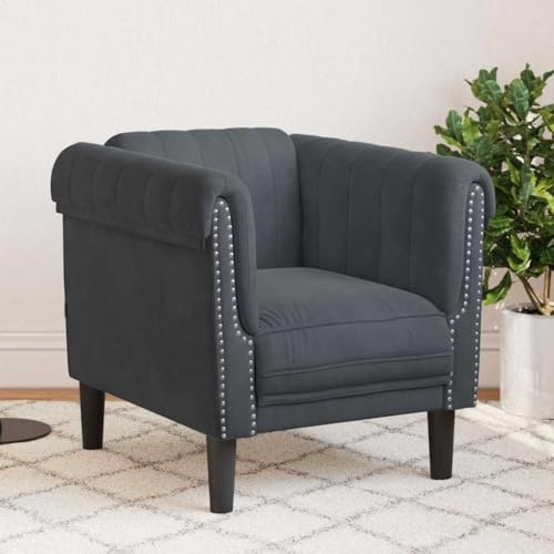 WEMYUFURN Fauteuil XXL en velours à haute capacité de charge, assise rembourrée douce et design moderne, stabilité grâce aux pieds stables, luxueux