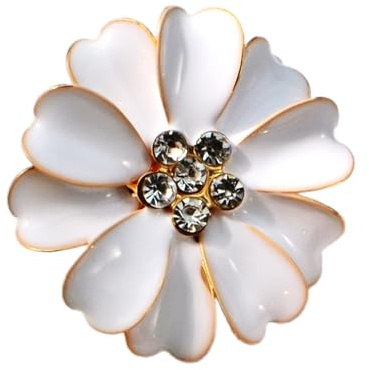 de botones con diamantes de imitación – Clip en forma de flor cubierta de tela botones de costura decorativos para blusas de mujer, vaqueros, vestidos, blusas de tela, ropa, ropa, camisa