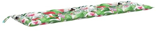 XHNIFBN Cuscino per panca da giardino, 200 x 50 x 7 cm, con uccelli, foglie, fiori, 100% poliestere, impermeabile, per panchina, balcone, terrazza, mobili da giardino