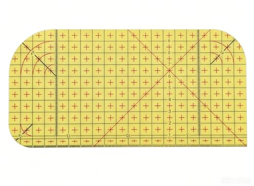 Règle à repasser avec grille, règle de couture précise et règle de couture pour bords et ourlets en tissu, règle pour couture et patchwork, 20 × 10 cm