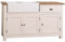Casa Padrino Landhausstil Spülenschrank Creme/Braun 155 x 65 x H. 90 cm - Spültisch/Küchenschrank mit 3 Türen und Schublade