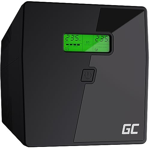 Green Cell Gruppo di continuità UPS Potenza 1000-1999VA (600W) 230V Alimentatore protezione da sovratensioni line interactive AVR USB/RJ45 2X Schuko 2X IEC Uscite con Display LCD