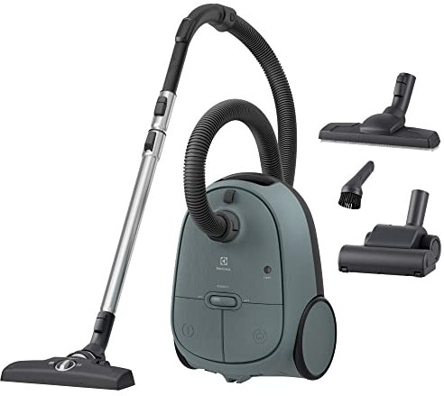 Electrolux EB61C4OG Aspirapolvere con sacco, Serie 600, Elevata Filtrazione, Aspirapolvere Potente 750W, 3,5L Capacità Sacchetto, a traino, Silenzioso 73 dB, Verde oceano