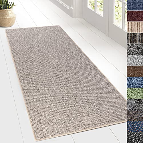 KARAT Teppich Läufer für Küche, Flur & Wohnraum - Teppichläufer auf Maß - Meterware - Flurteppich - Küchenläufer - Wohnzimmer Teppich (80 x 250 cm, Alto - Silber)