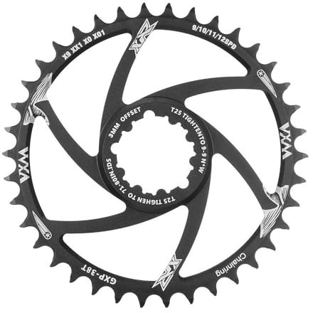 Fahrradkettenblätter Rundes ovales Kettenblatt 1 mm 3 mm 6 mm Offset Direktmontage for Sram XX1 X01 X1 X0 X9, 30T 32T 34T 36T 38T 40T MTB Fahrrad Rennrad Kettenblatt ( Color : Offset 3mm 38T Round )