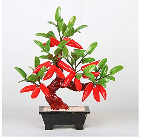 KANBUN Simulación Árbol Plantas Falsas árboles Artificiales Jade Jade Chili árbol Bonsai Sala de Estar Decoraciones para el hogar entrante Adornos creativos Jade