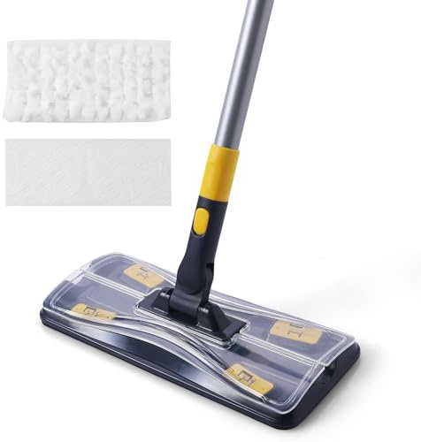 Yocada Non-Woven Disposable Mop Sweeper Mop Cleaner 24 Refills Cloth Pads for Floor Cleaning Hardwood Ceramic Marble Tile Laminate Home Kitchen Floor 47.6