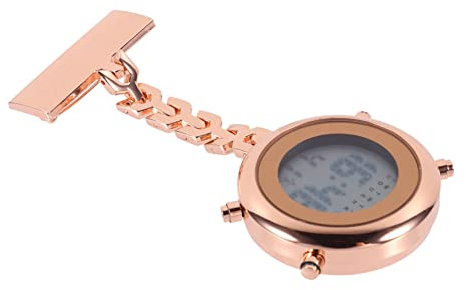 POPETPOP Reloj Digital de Multifunción con Diseño de Fecha y Reloj de Solapa Colgante Unisex Color Rosa Dorado Accesorio Práctico para Profesionales
