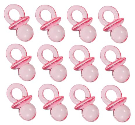 ORFOFE 200pcs Mini Clear Acrylic Pacifiers Shower Favors Table Scatter Decorations for Baptism Gender Reveal Party Supplies DIY Cute Shower Games Gift