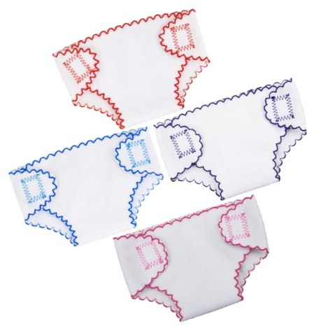HANABASS Lot de 4 Culottes en Tissu Réalistes pour Poupée, Faciles à Enfiler, Accessoires Classiques pour Habiller Poupée, pour Noël et Jeux D'imagination