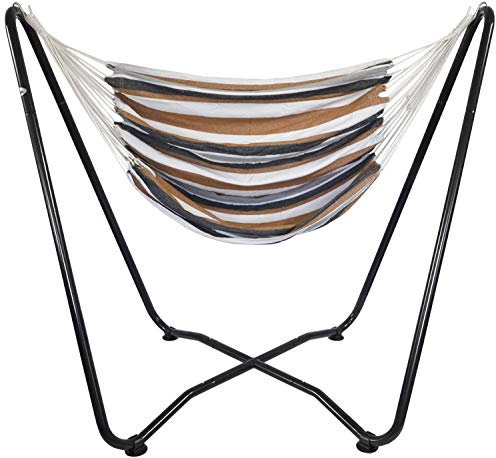 AMANKA Hängesessel mit Gestell bis 150 kg - 155cm Metall Hängestuhl Ständer - Kinder und Erwachsene