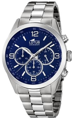 LOTUS Reloj Hombre Analógico de Acero Inoxidable 316l Plateado